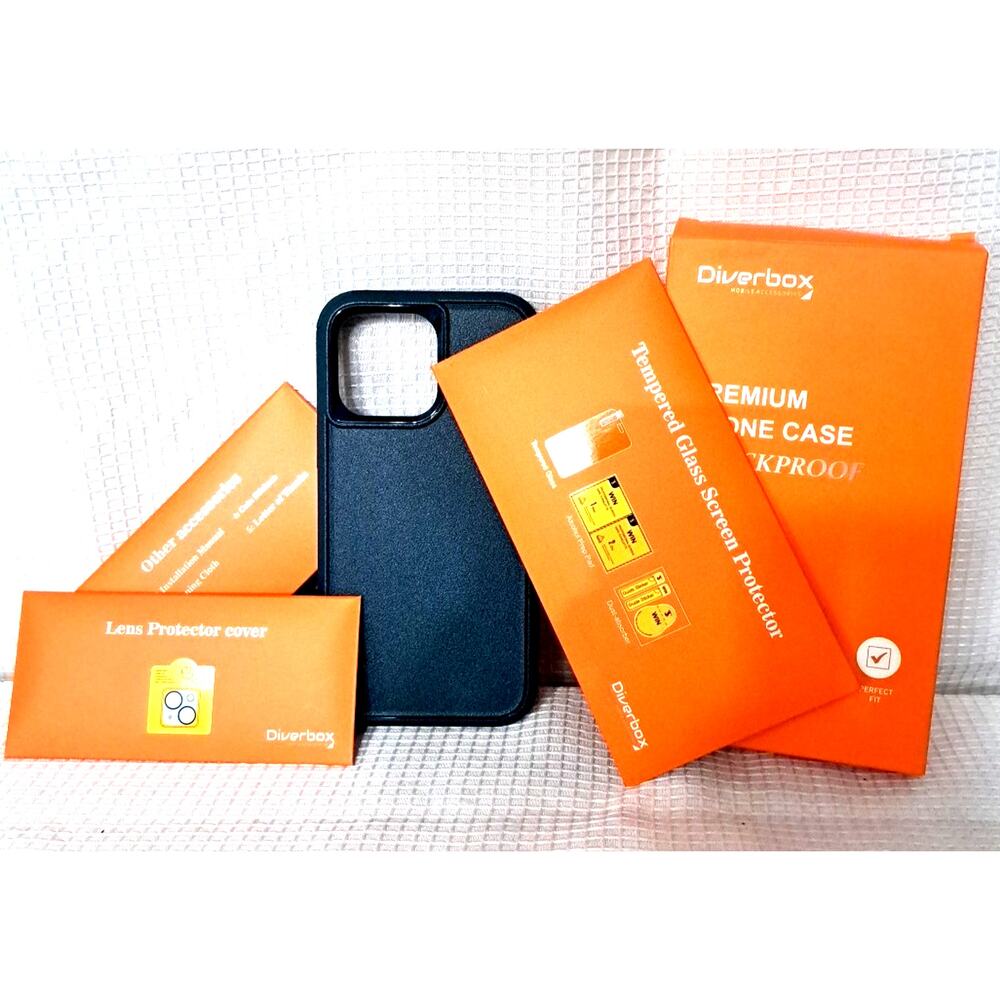 Diverbox Premium Phone Case IPhone 14 Pro Max With Screen Protector Shock Absorb